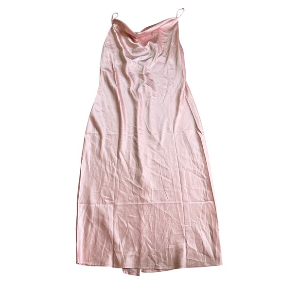 NWT Petal and Pup Satin Slip Dress Womens 10 Midi Cowl Neck Coquette Barbiecore - Picture 1 of 8